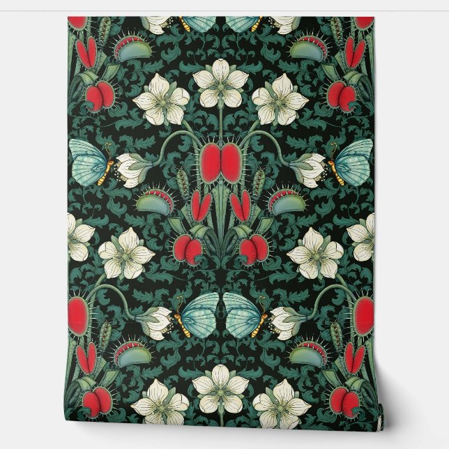 Venus Flytrap en Butterfly Behang (Afrollen)