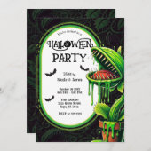 Venus Flytrap Green Slime Halloween Party Kaart (Voorkant / Achterkant)