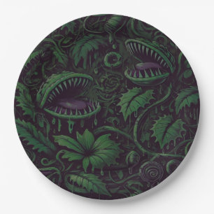 Venus Flytrap Groene Slijm Halloween Feestje Papieren Bordje