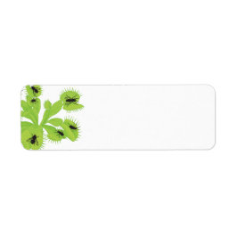Venus Flytrap met vliegenlabels Etiket