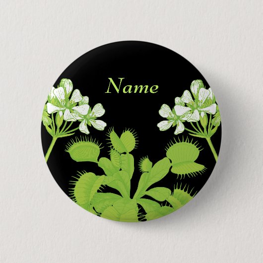 Venus Flytrap-naamlabel Ronde Button 5,7 Cm (Voorkant)