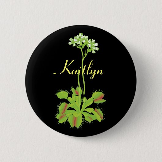 Venus Flytrap Name Pin Ronde Button 5,7 Cm (Voorkant)