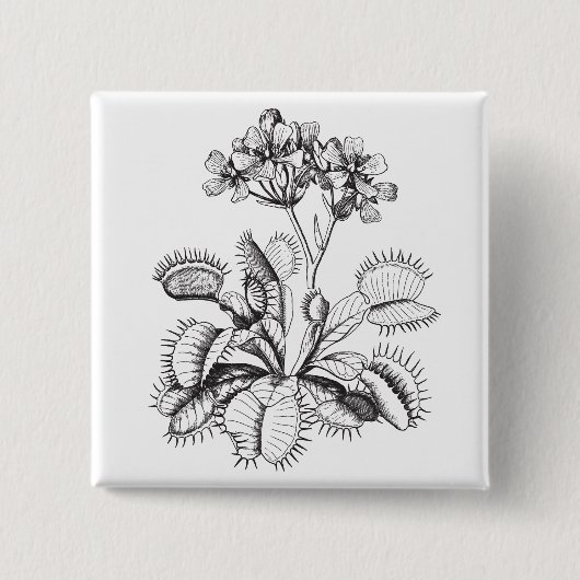 Venus Flytrap Pin Vierkante Button 5,1 Cm (Voorkant)