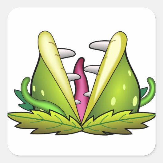 venus flytrap vierkante sticker (Voorkant)