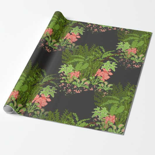 venus flyval floral cadeaupapier (Uitgerold)