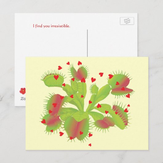 Venus Flyval met hart Briefkaart (Voorkant / Achterkant)