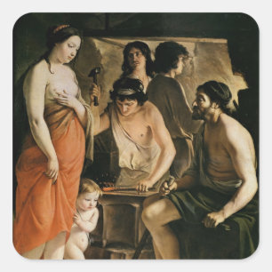 Venus in Vulcan's Forge, 1641 Vierkante Sticker