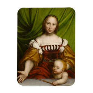 Venus met Cupid, 1526-28 (olie op limewood) Magneet