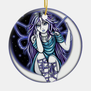 "Venus Moon" Celestial Fairy Art Ornaments Keramisch Ornament