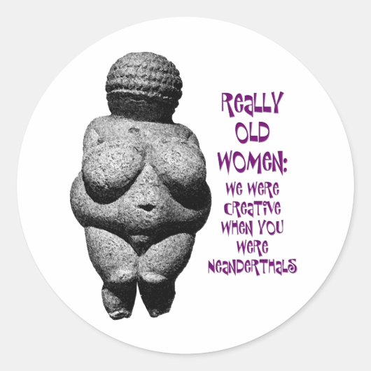 Venus of Willendorf Ronde Sticker (Voorkant)