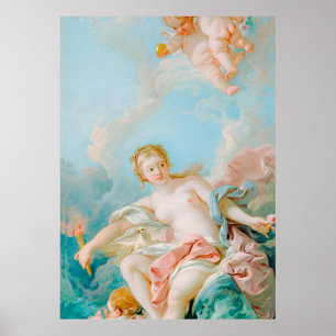 Venus op de golven door François Boucher Poster