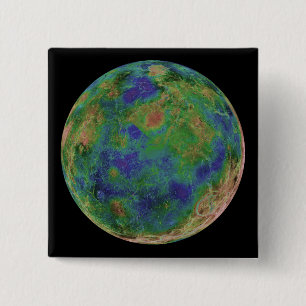 Venus op de zuidpool vierkante button 5,1 cm