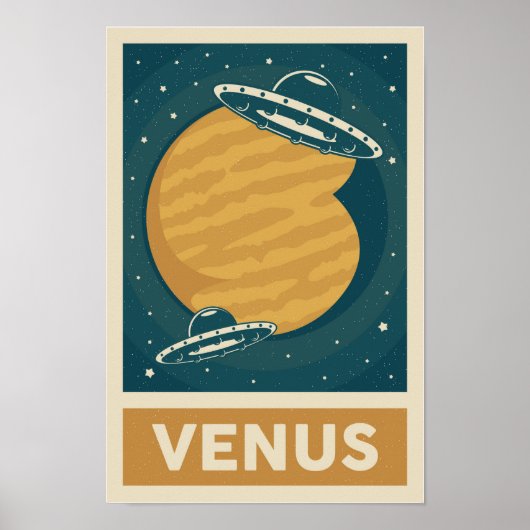 Venus Retro Galaxy UFO-Poster Poster (Voorkant)