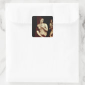 Venus voor de spiegel vierkante sticker (Tas)