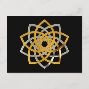 Venusblume Duo Gold Silver zwart Briefkaart