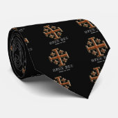 Ver 2 - Jerusalem Cross - Opus Dei - Black Back Stropdas (Opgerold)