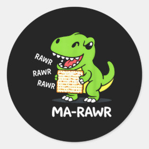 ver Maror Ma-Roar Dinosaur Grappige Pesach Ronde Sticker