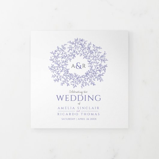 Ver peri monogram art. toewijding bruiloft drieluik programma (Cover)