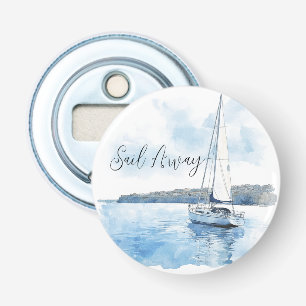Ver weg zeilen Oceaanszicht Button Flesopener