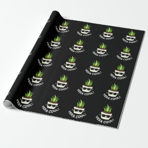 Vera Cool Funny Aloe Vera Pun Dark BG Cadeaupapier