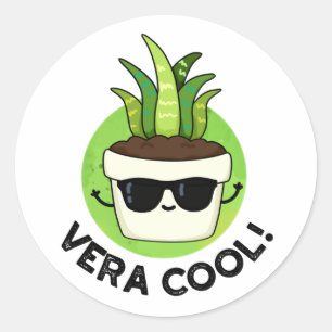 Vera Cool Funny Aloe Vera Pun Ronde Sticker