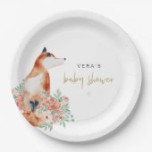 VERA Eucalyptus Greenery & Terracotta Floral Fox Papieren Bordje (Voorkant)