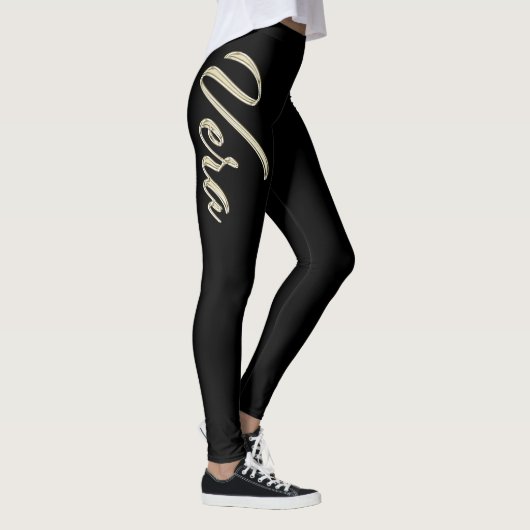 Vera white gold Handwriting Hose Leggings (Rechts)