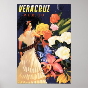 VÉRACRUZ MEXICO Poster des Vintage voyage de danse