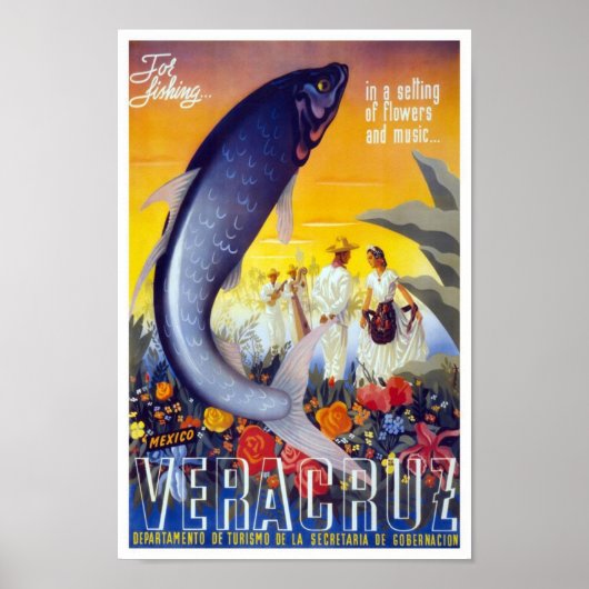 Veracruz Mexico Vintage Travel Poster (Voorkant)