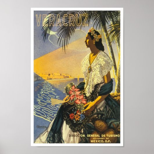 Veracruz Mexico Vintage Travel Poster (Voorkant)