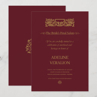 VerAlion | Burgundy & Gold Elegant Bachelorette Kaart