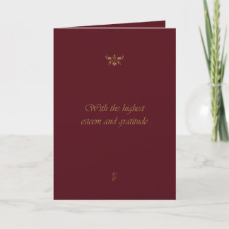 VerAlion | Luxe Bourgondië & Gouden opgevouwen tr Bedankkaart