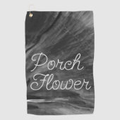 Veranda Bloem / Zwart-wit / Golfhanddoek (Voorkant)