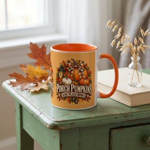 Veranda Pompoenen Geruite Strikken Herfst Cottagec Mok