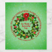 Verander ALLE Tekst Organisatie Kerstfeest Wijn  Wijn Etiket (Enkel label)