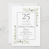 Verander de Datum 25th Silver Jubileum Greenery Kaart (Voorkant)