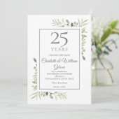 Verander de Datum 25th Silver Jubileum Greenery Kaart (Staand voorkant)