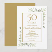 Verander de datum 50ste verjaardag groen blad kaart (Voorkant / Achterkant)
