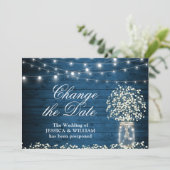 Verander de datum Baby's Breath Slingerlichtjes Ru Kaart (Staand voorkant)