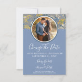 Verander de datum Botanical Daisy Reschema Bruilof Kaart (Voorkant)