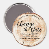 Verander de Datum Botanische Wood Rustic Wedding Magneet (Voorkant / Achterkant)