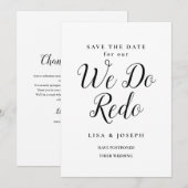 Verander de datum dat we het opnieuw doen Bewaar Save The Date (Voorkant / Achterkant)