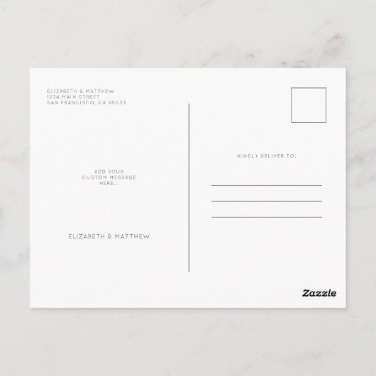 Verander de Datum Eenvoudige Chic Aangepaste Fotob Briefkaart (Achterkant)