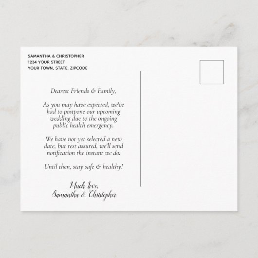 Verander de datum Elegante rode roos trouwfeest ui Aankondigingskaart (Achterkant)