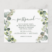 Verander de datum Eucalyptus Groen Uitgesteld Aankondigingskaart (Voorkant)