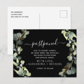 Verander de datum Eucalyptus Groen Uitgesteld Aankondigingskaart (Voorkant / Achterkant)