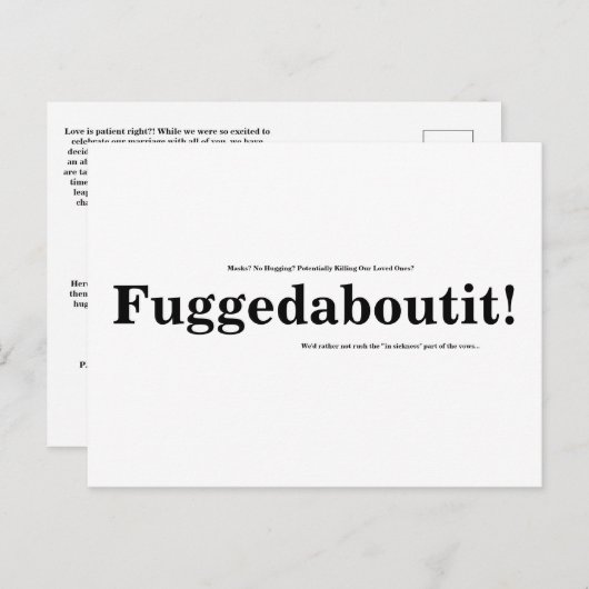 Verander de datum grappig briefkaart (Voorkant / Achterkant)