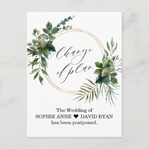 Verander de Datum Greenery Gold Wedding die wordt Briefkaart