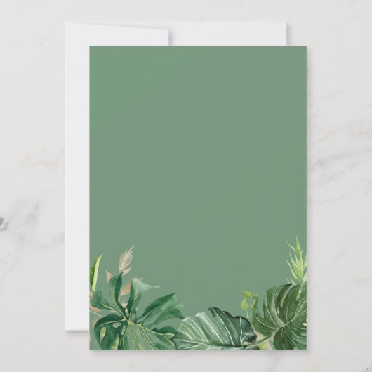 Verander de Datum Greenery Tropical Palm Leaves Kaart (Achterkant)
