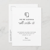 Verander de datum huwelijksuitstel aankondigingskaart (Voorkant / Achterkant)